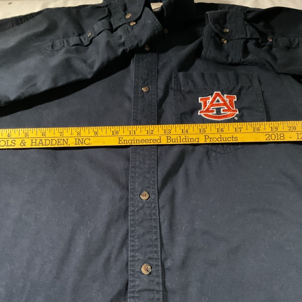 AUBURN TIGERS Button Front Press Box MENS Large SHIRT 100% Cotton War Eagle J33 - Picture 5 of 8